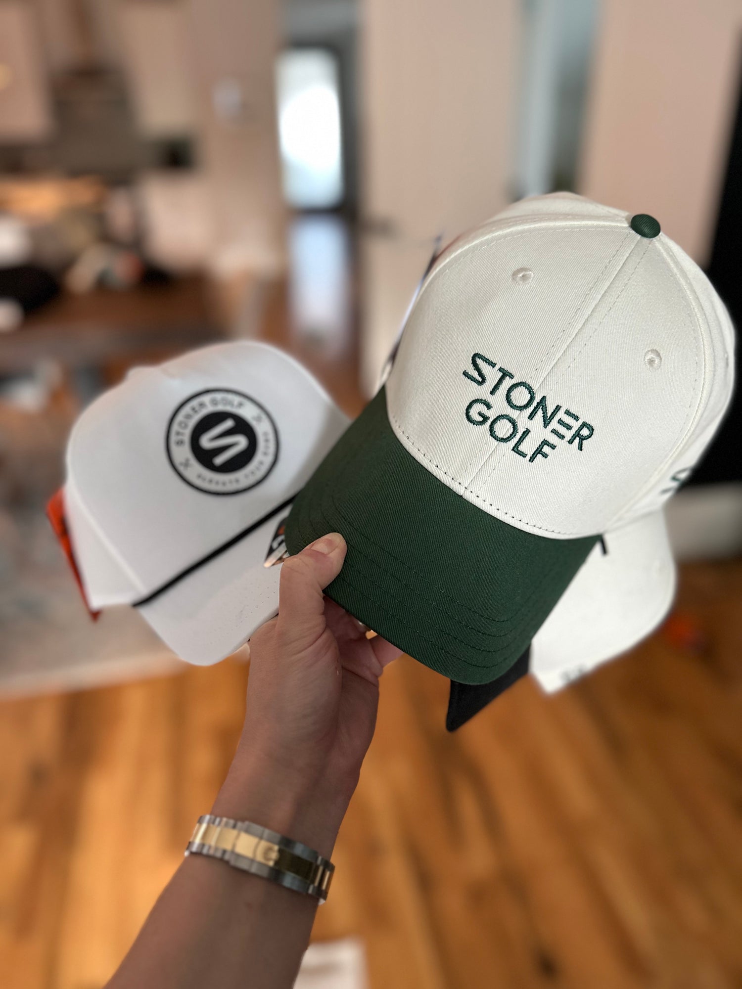 green stoner golf hat rope